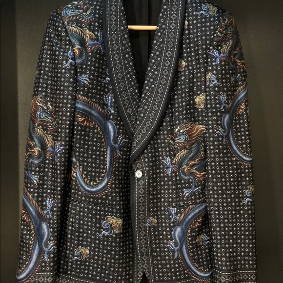 dragon print blazer dress